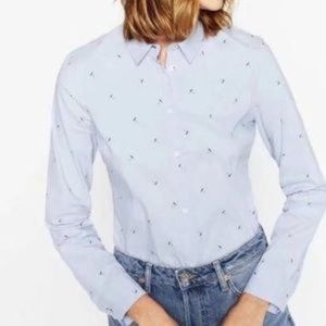 Zara Blue Umbrella Print Button Down Shirt
